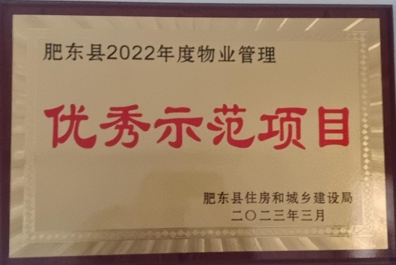 肥东县2022年度物业管理优秀示范项目