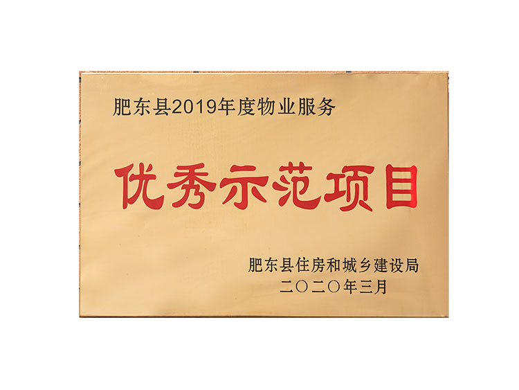 肥东县2019年度物业服务优秀示范项目
